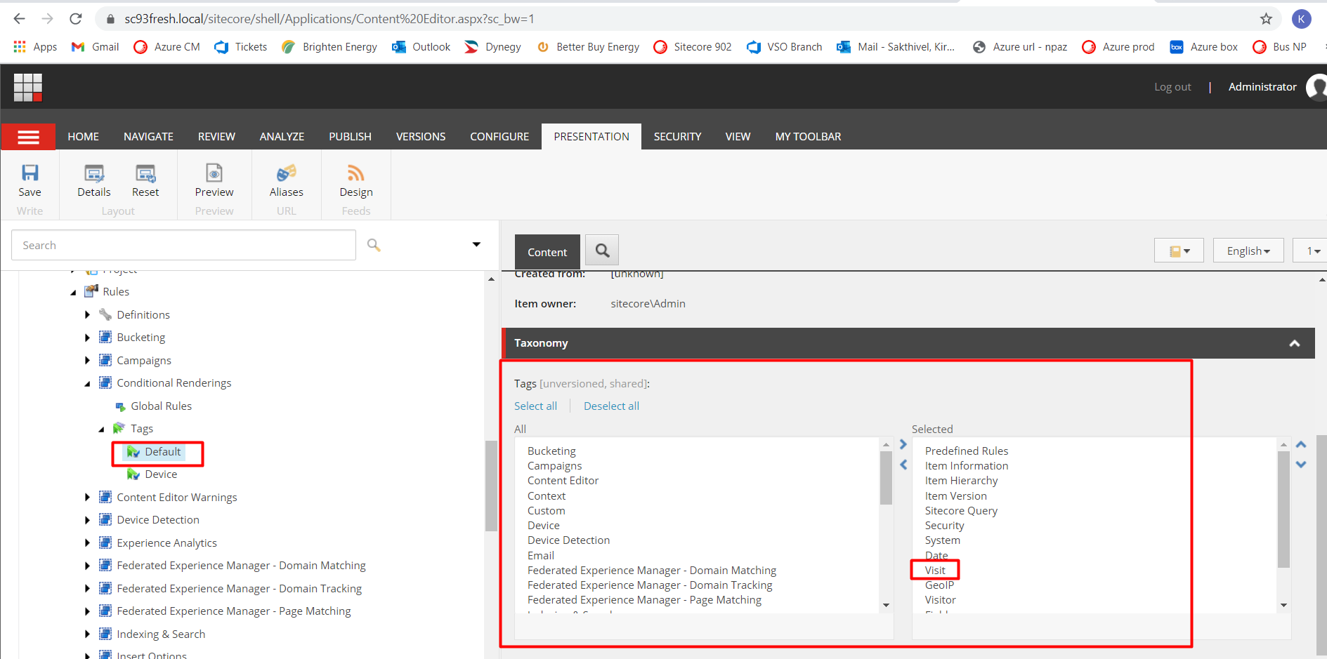 Assign custom tag to Conditional Rendering